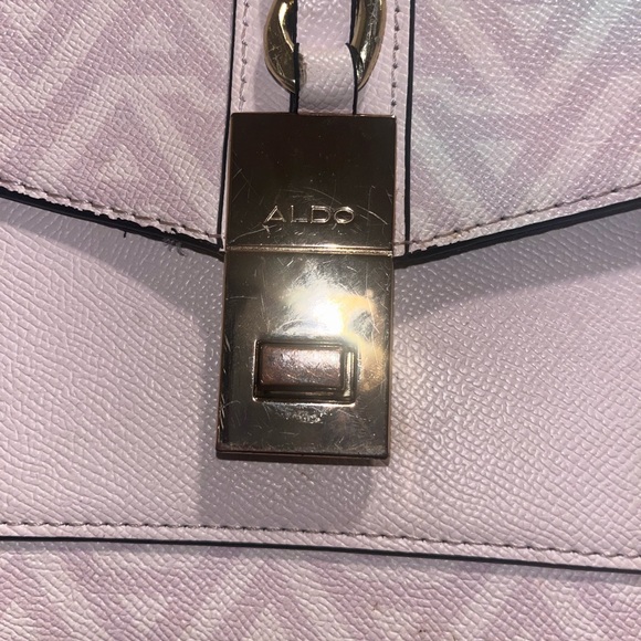 Aldo Light Pink Geometric Satchel with Chain Detail - Picture 6 of 7